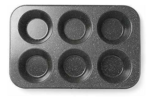 Muffin Pan 6 Jumbo Cup Acero Al Carbono Piedra Negra Re...