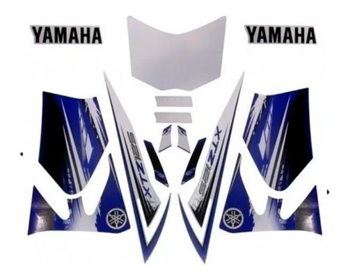 Kit Adesivo Jogo Faixas Yamaha Xtz 125 2012 Azul