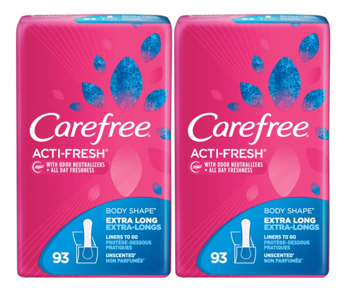 Carefree Forma Del Cuerpo Extra Larga Sin Perfume, 93 Unidad