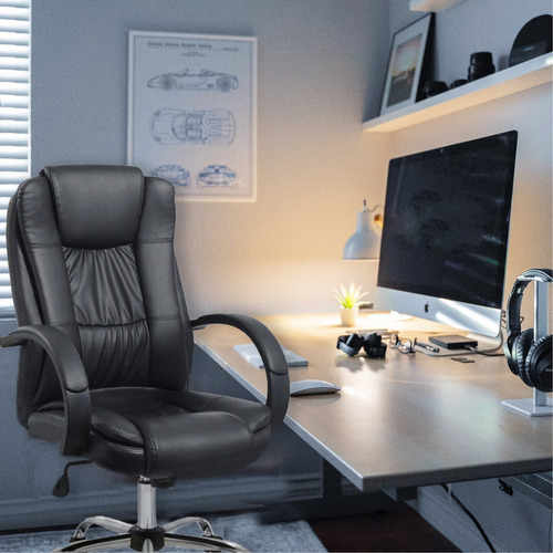 Sillon Oficina Silla Ejecutivo Escritorio Premium Gerencial Color Negro Material del tapizado Cuero sintético