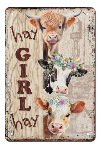 Vintage Cow Decor Gift Vintage Metal Wall Art Posters Prints