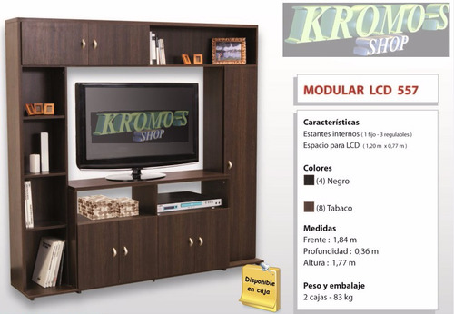 Imagen 2 de 3 de Modular Platinum 5570 Amplio Espacio Para Tv Lcd 50` Kromo-s