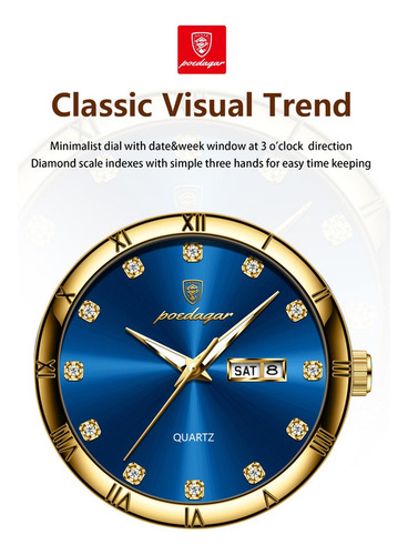 Reloj Luminoso De Acero Inoxidable Para Hombre Con Fecha Y S
