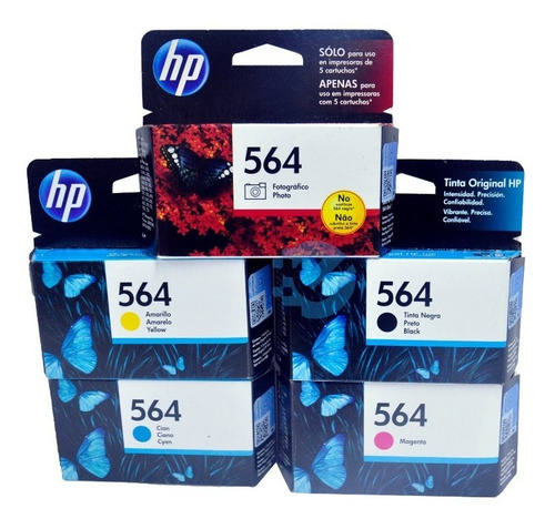 Imagen 1 de 9 de Combo Cartuchos Hp 564 Foto Negro Y Colores Original Latam