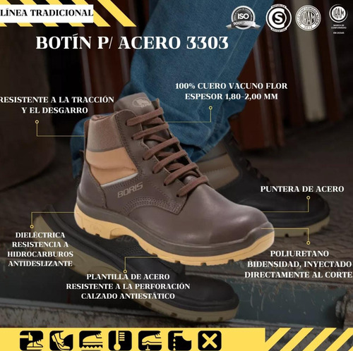 Calzado Seguridad Botin Boris Puntera De Acero Dielectrico