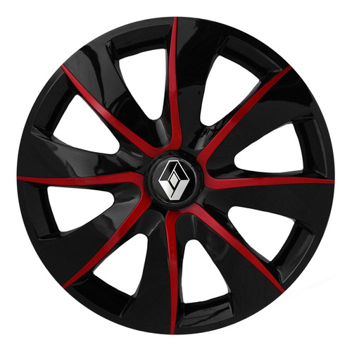 Calota Aro 13'' Prime Black Red Para Renault Clio