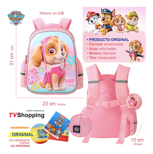 Mochila Paw Patrol Skye Y Chase