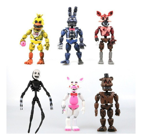 14-17 Cm Cinco Noches En Freddy's 6 Muñecos Flexibles