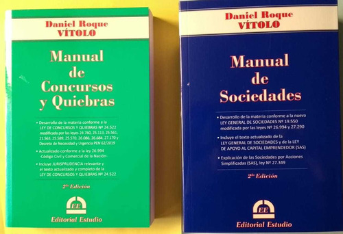Pack Manual De Concursos Y Quiebras + Manual De Sociedades