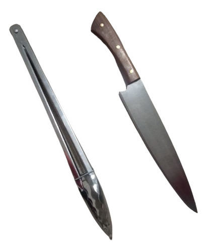 Cuchillo Artesanal 20cm De Hoja + Pinza Para Asado/cocina