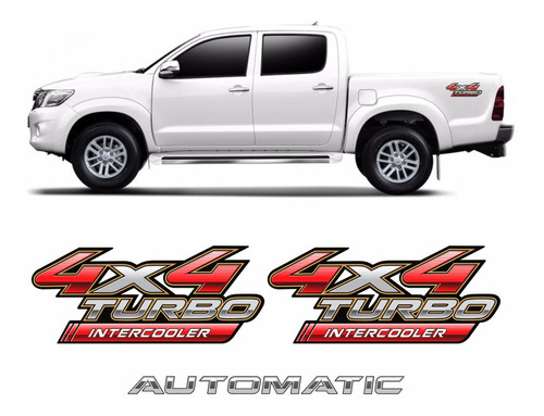 Kit Adesivos Hilux 4x4 + Automatic Cromado 2007 Kit08