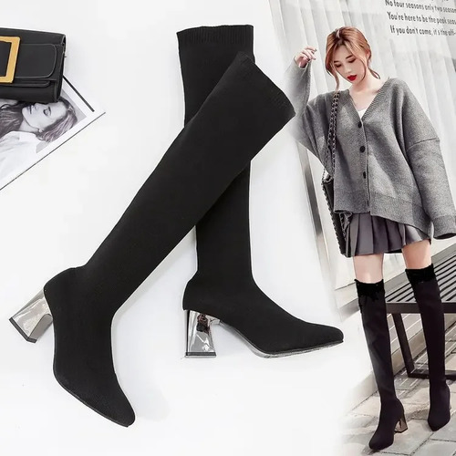 Botas De Tacón Alto Por Encima De La Rodilla Para Mujer, De