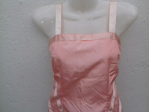 Imagen 1 de 6 de Vestido Fiesta Corto Juvenil Talle M Color Salmón Leer Medid