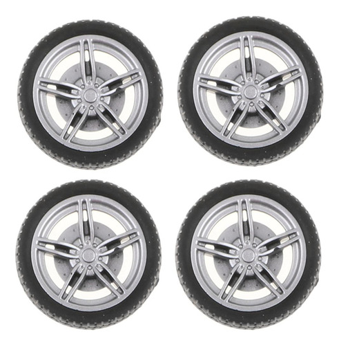 3 X 4 Unids Llantas De 40mm 5 Con Neumáticos De Goma