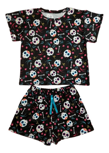 Pijama Piel De Durazno Mujer Camiseta Short Multiusos 