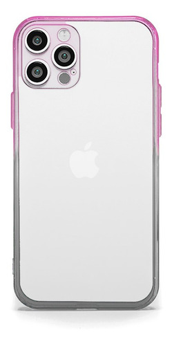 Capa Elfo Colors Para iPhone 13 Pro Max Acrílica Gradiente Cor ROSA+PRETO