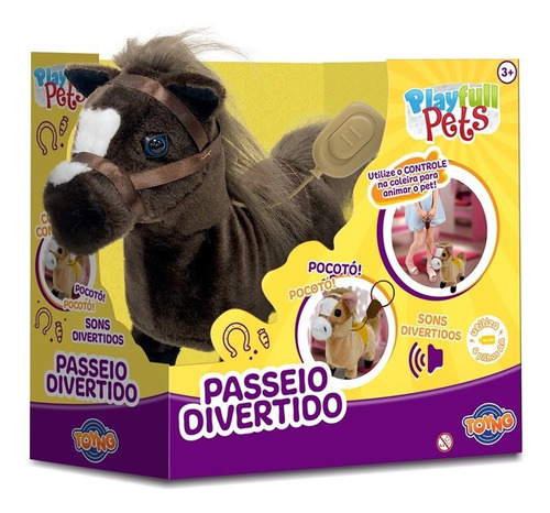 Cavalo Marrom Com Controle Play Full Pets - Toyng