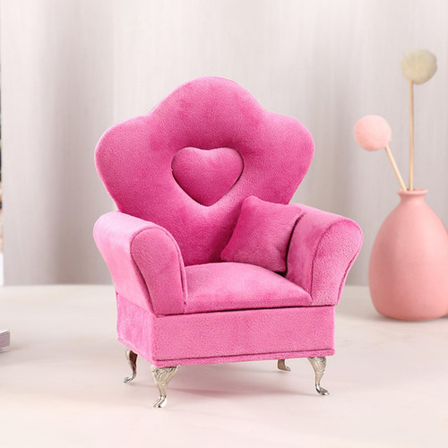 Sofá Sofá Joyero Escala 1/6 Muñecas Rosado Rosado