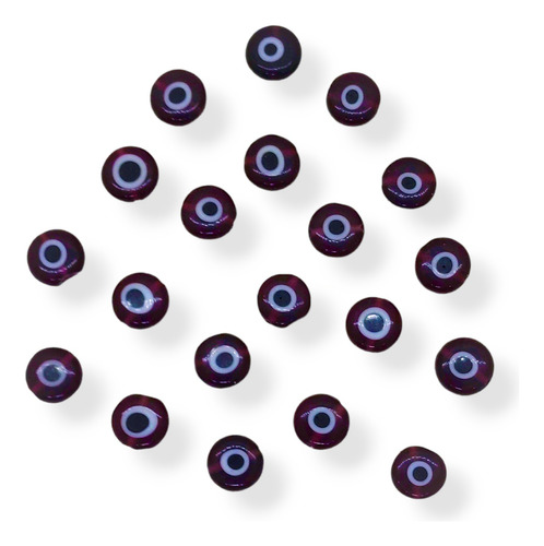 Ojos Turcos Planos Vidrio 8mm 20u Armar Bijou