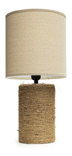 Lampara Porcelana Sisal D23x47cm Camel/beige