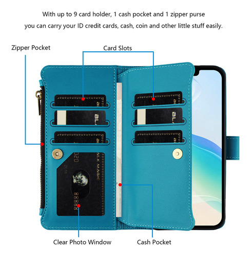 Funda De Piel Tipo Cartera Para Teléfono Tcl 40 Nxtpaper 40se 40t 40r 40xl