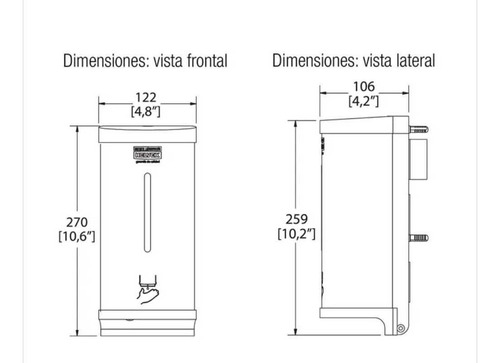Mb-1100 Helvex Dosificador Electrónico Baterías Jabón Liquid Plateado Y Negro