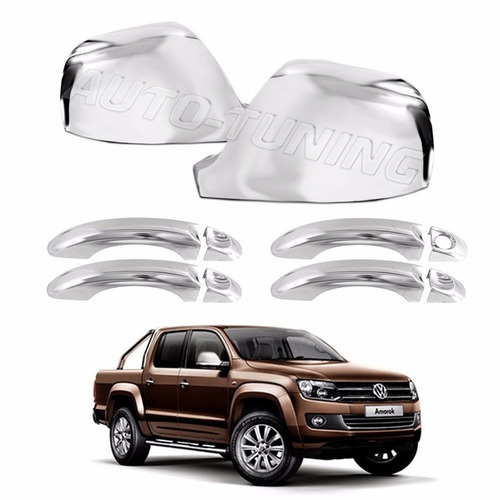 Imagen 1 de 3 de Kit 6 Piezas Cubre Espejos Cubre Manijas Cromados Vw Amarok