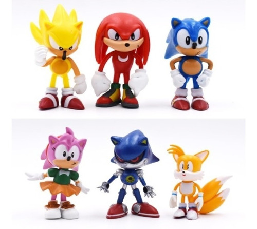 Coleção Action Figure Sonic 6 Bonecos Pronta Entrega