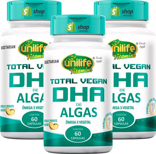 Omega 3 Vegan Dha De Algas  - Unilife 180 Capsulas 