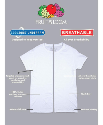 Fruit Of The Loom Camisetas De Algodón Transpirable Para