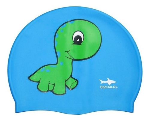 Gorra Natacion Niños Modelo Dino - Escualo Color Azul Diseño de la tela Estampada Talla unitalla