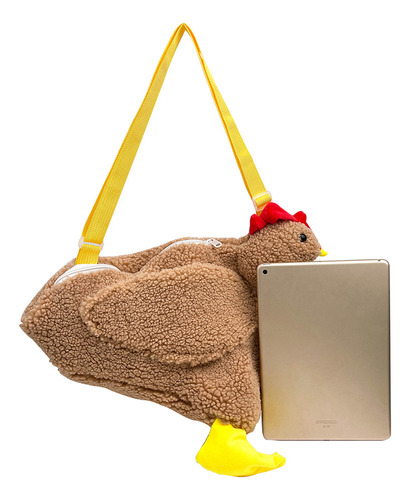 Bandolera De Felpa Con Forma De Gallina De Moda Para Mujer,