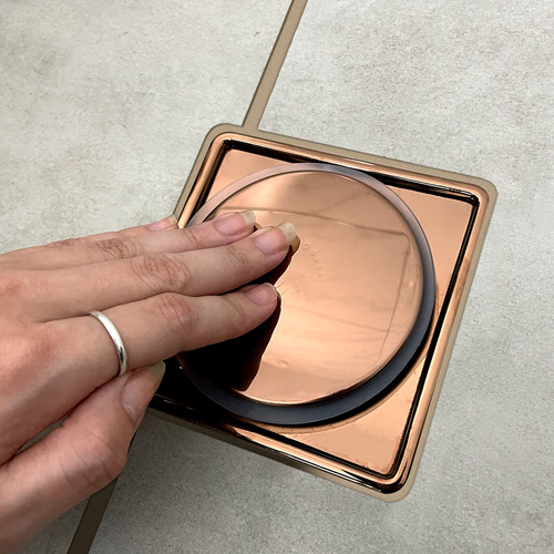 Porta Grelha Inox 304 E Ralo Click Rose Gold 10x10 Kit Banheiro Caixilho Suporte Com Ralo Inteligente Quadrado 10cm Tampa Caixa Sifonada Dona Dcor