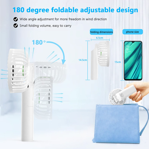 Ventilador Portátil Usb De Mano Para Colgar En El Cuello Bla