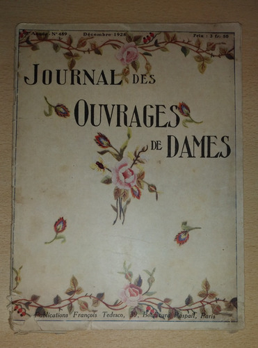 Journal Des Ouvrages De Dames N°489 Decembre 1928 Francés