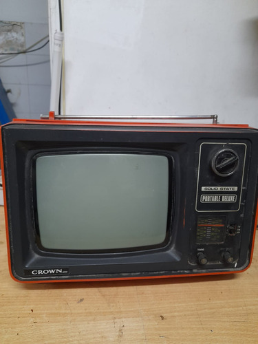 Tv Antiguo Vintage Rojo Radio Crown Japan