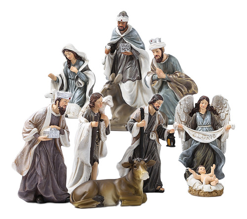 12 Piezas Estatua Escena De La Natividad Conjunto Bebé