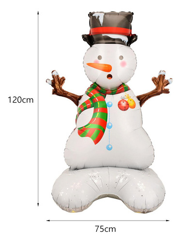 M Balão De Natal Balão De Pé Feliz Boneco De Neve 120x75cm