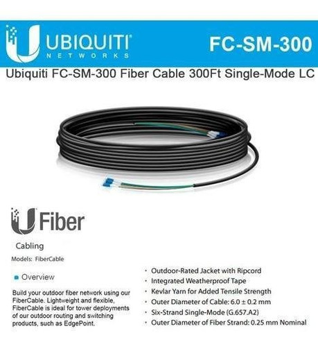 Imagen 3 de 4 de Cable Fibra Optica Ubiquiti Fc-sm-300 Lc Monomodo