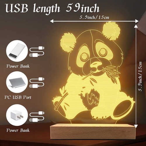 Imagen 7 de 7 de Lampara 3d Decorativa Para Mesa Con Diferentes Motivos.