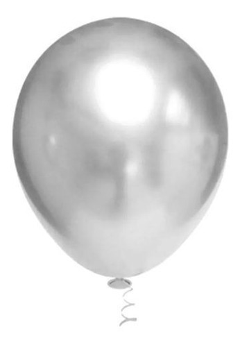 Bexiga Balões Metalizado Platino Nº 5 Pol C/ 25un - Consulte Cor Prata