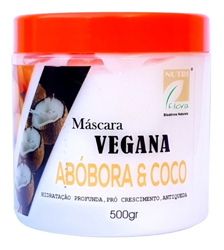 Máscara Hidratação Vegana Abobora E Coco Nutriflora 500gr
