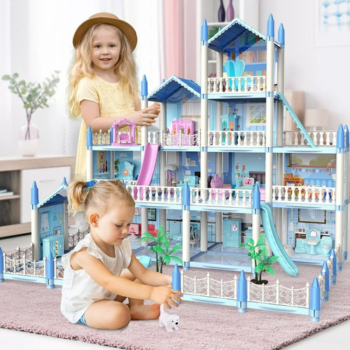 Casa De Muñecas Castillo De Princesa Con Muebles Con Led