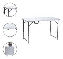 Comprar Mesa Dobrável Portátil Vira Maleta Camping 1,20m Branco Cor Mesa Dobrável Portátil Vira Maleta Para Camping Praia Churrasco Branco