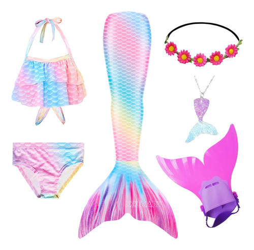Añadir Traje De Baño Con Forma De Cola De Sirena Para Niños Con Forma De Cola De Sirena