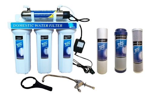 Filtro Agua Purificador 4 Etapas Lampara Uv + Kit Repuesto