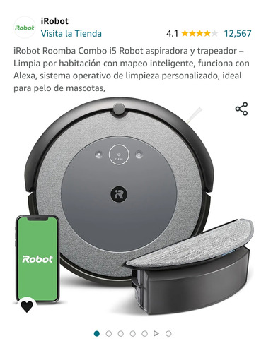 Aspiradora Robot Irobot Rolmba I5 Combo Aspira Y Trapea
