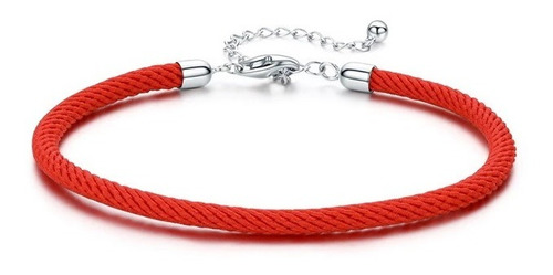 Pulsera Cuerda Roja Plata Para Charms