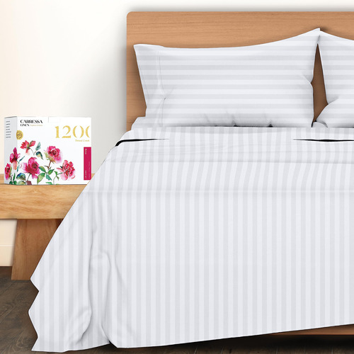 Carressa Linen 5star - Sabanas De Algodon De 1200 Hilos A Ra