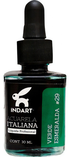 Acuarela Liquida Indart 30ml Concentrada Color Color Verde Esmeralda 29